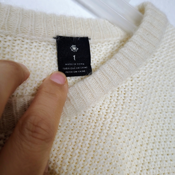 Maison Scotch Cream  Lamb wool/ Angora Blend Knit Jumper Sweater Sz 1 / Small - Picture 16 of 16